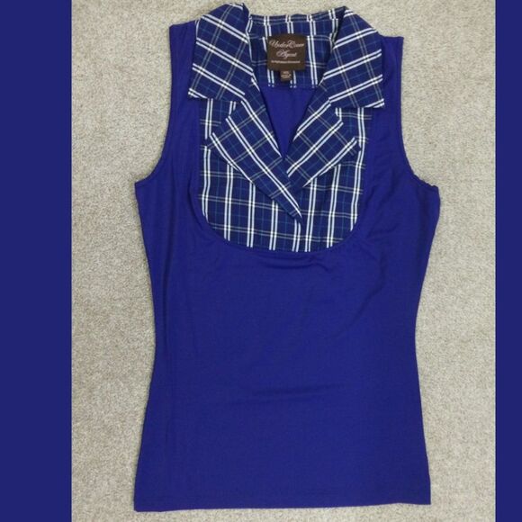 NIP Under Cover Agent by Kathleen Kirkwood Notch Collar Top - Picture 11 of 11